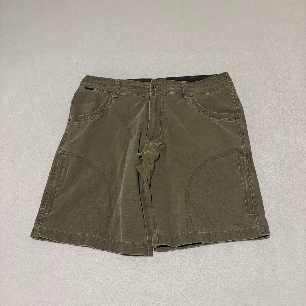 Kuhl Mens Size 32 Olive Green Renegade Cargo Hiking Shorts Stretch Utility